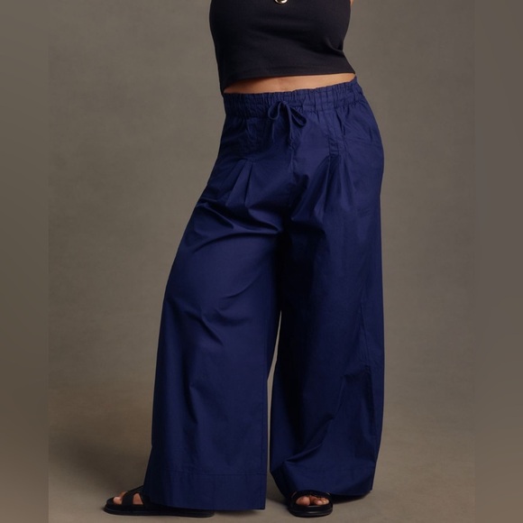 Anthropologie Maeve Skirty Wide Leg Utility Trousers Navy...